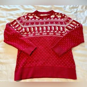 H&M Red Sweater with Polar Bear Pattern
